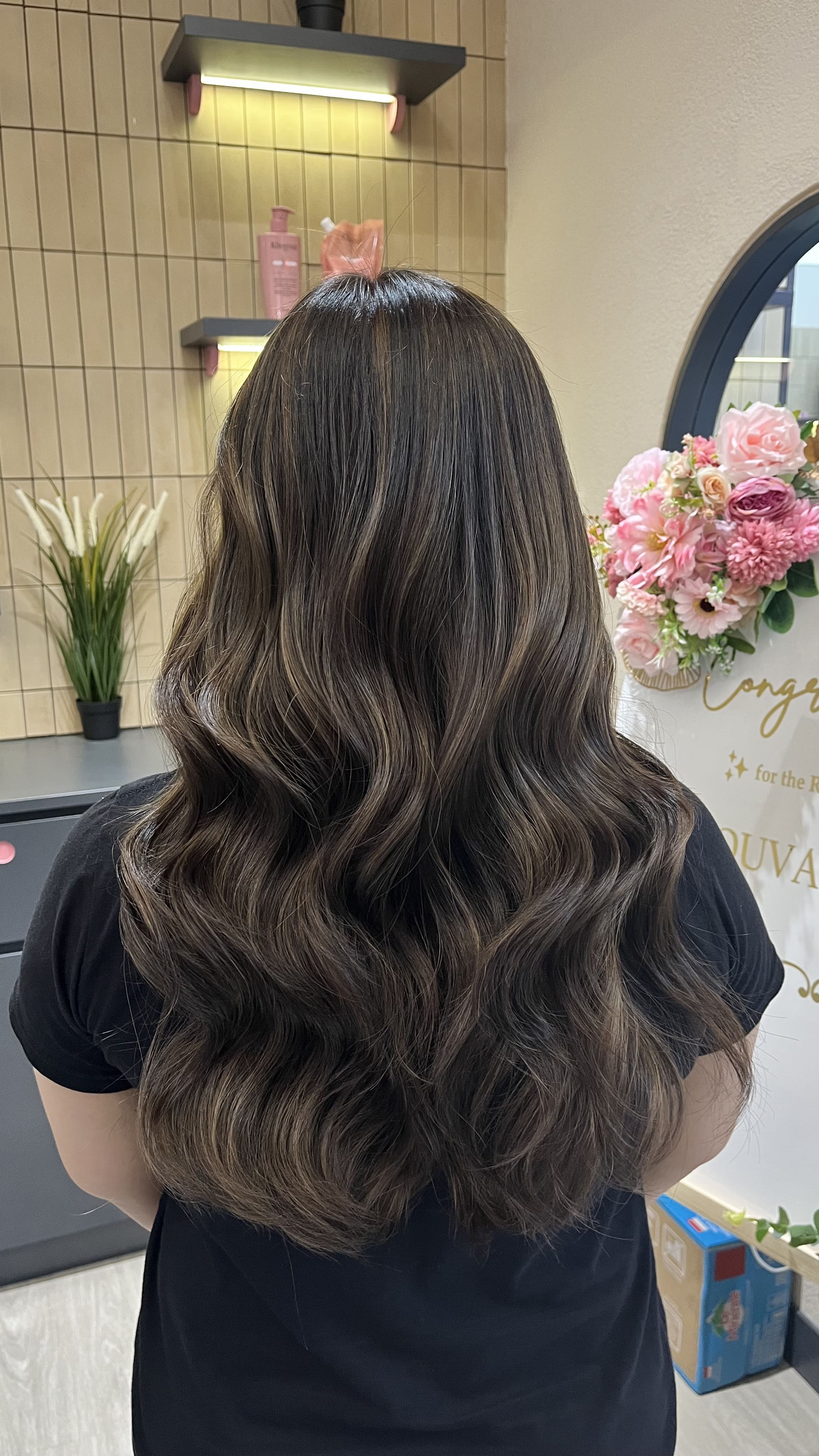 Bright orange bob haircut